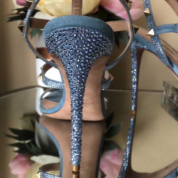 VALENTINO Rockstud Ankle Strap Crystal Sandals high-heel - Picture 9 of 16